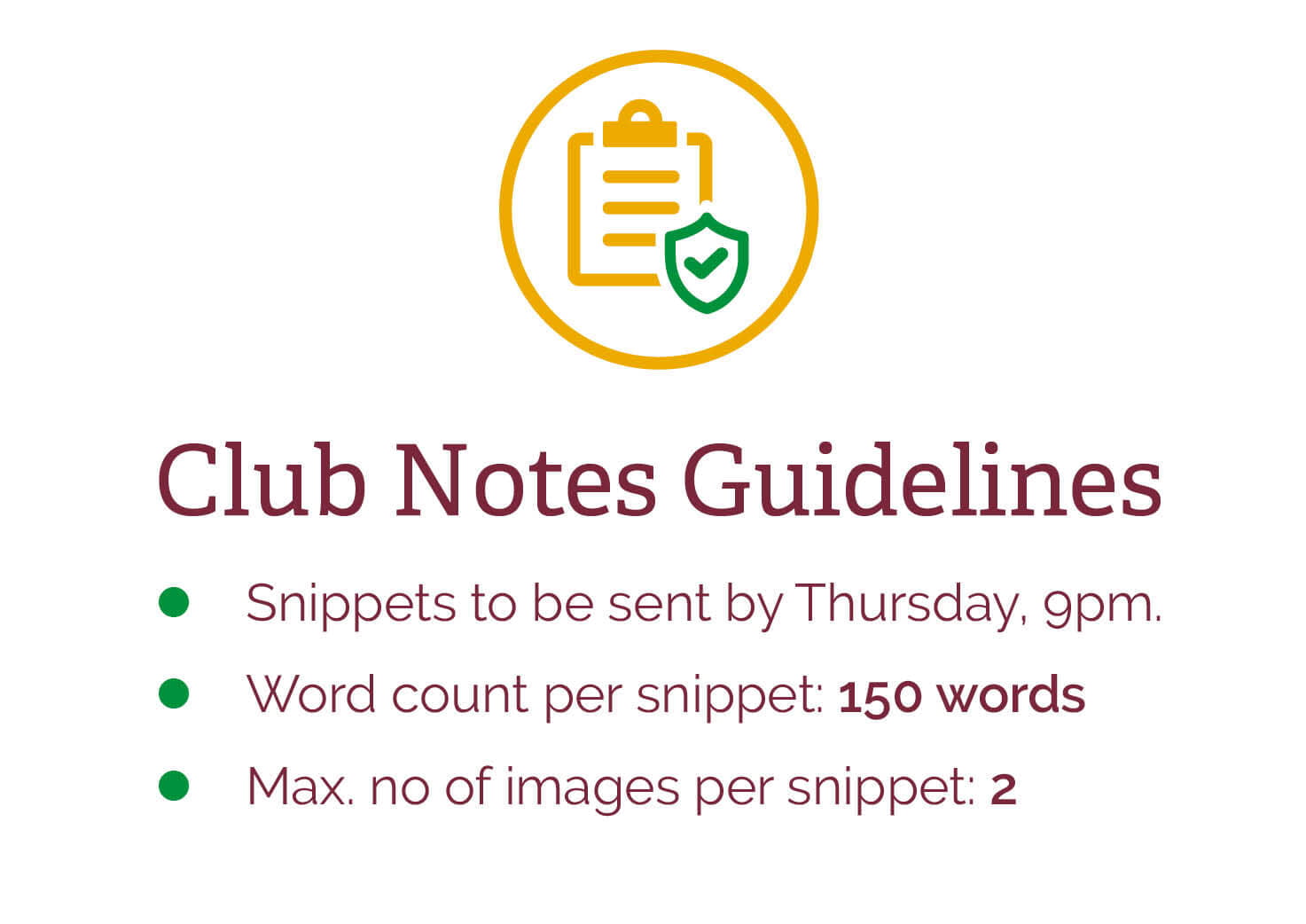 Club Notes Guidelines